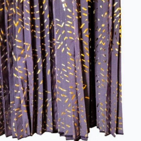 LuLaRoe Purple and Gold Metallic Elegant Jill Pleated Skirt Size Medium NWT - Picture 5 of 7